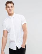 Asos Smart Shirt In White With Short Sleeves - White