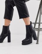 Public Desire Antix Platform Ankle Boots In Black