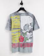 Pull & Bear Guns N' Roses Print T-shirt In Gray-grey