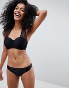 Figleaves Fuller Bust Icon Spot Mesh Bikini Top Dd-g Cup-black