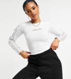 Ellesse Long Sleeve Top With Reflective Logo In White - Exclusive To Asos