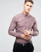 New Look Shirt In Mauve In Regular Fit - Gray