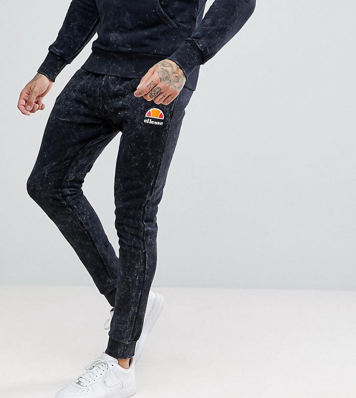 Ellesse Bleached Skinny Joggers In Black - Black