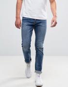 New Look Slim Jeans In Mid Wash - Blue