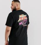 Only & Sons Longline T-shirt With New Wave Front And Back Print - Black