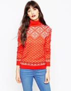 Asos Holidays Sweater In 70s Retro Fairisle - Multi