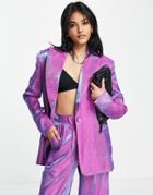 Annorlunda Two Tone Blazer In Lilac - Part Of A Set-purple