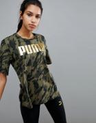 Puma Rebel Boyfriend Tee In Khaki - Green