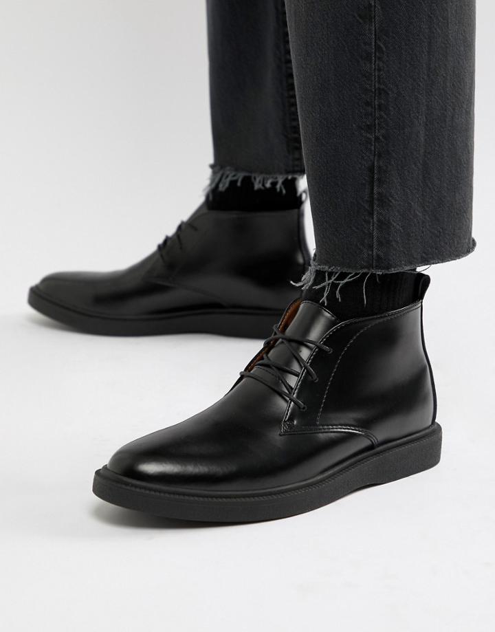 Zign Desert Boots In Black High Shine