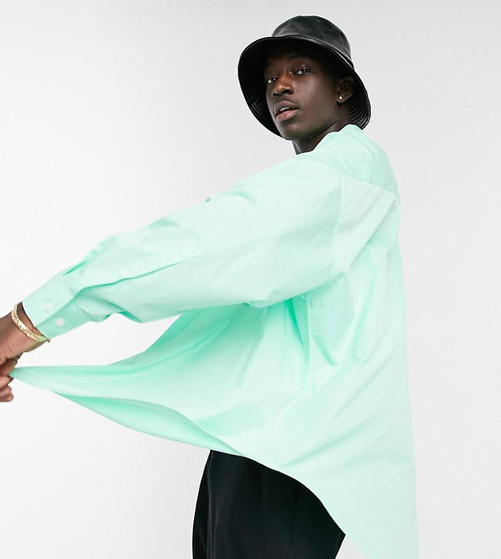 Asos Design Extreme Oversized Dad Shirt In Lime Green