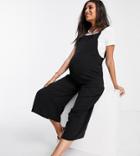 New Look Maternity Dungaree Jumpsuit In Black