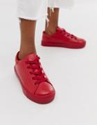 Monki Faux Leather Sneakers - Red