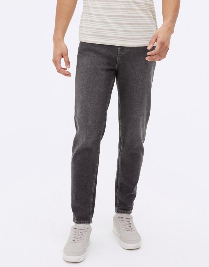 New Look Tapered Jeans In Dark Gray