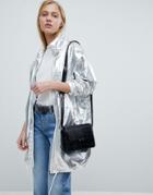 Dr Denim Metallic Zip Through Jacket - Silver