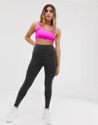 Asos Design Legging In Acid Wash With Crystal Studs Embellishment - Gray