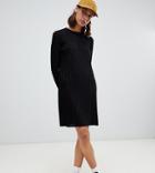 Weekday Velvet Pleated Mini Dress In Black