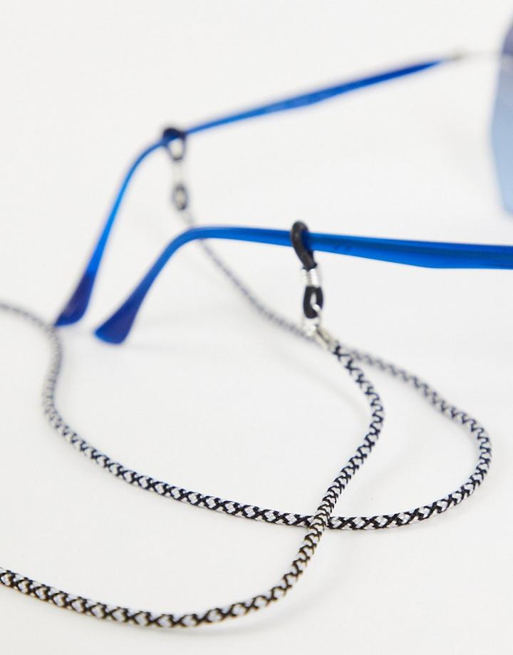 Asos Design Sunglasses Cord In Black And White-multi