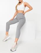 Asos 4505 Icon Run Tie Waist Capri Legging With Pocket-gray