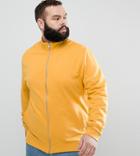 Asos Design Plus Jersey Track Jacket In Yellow - Yellow
