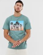 Pull & Bear T-shirt With Sunset Back Print In Pastel Blue - Blue