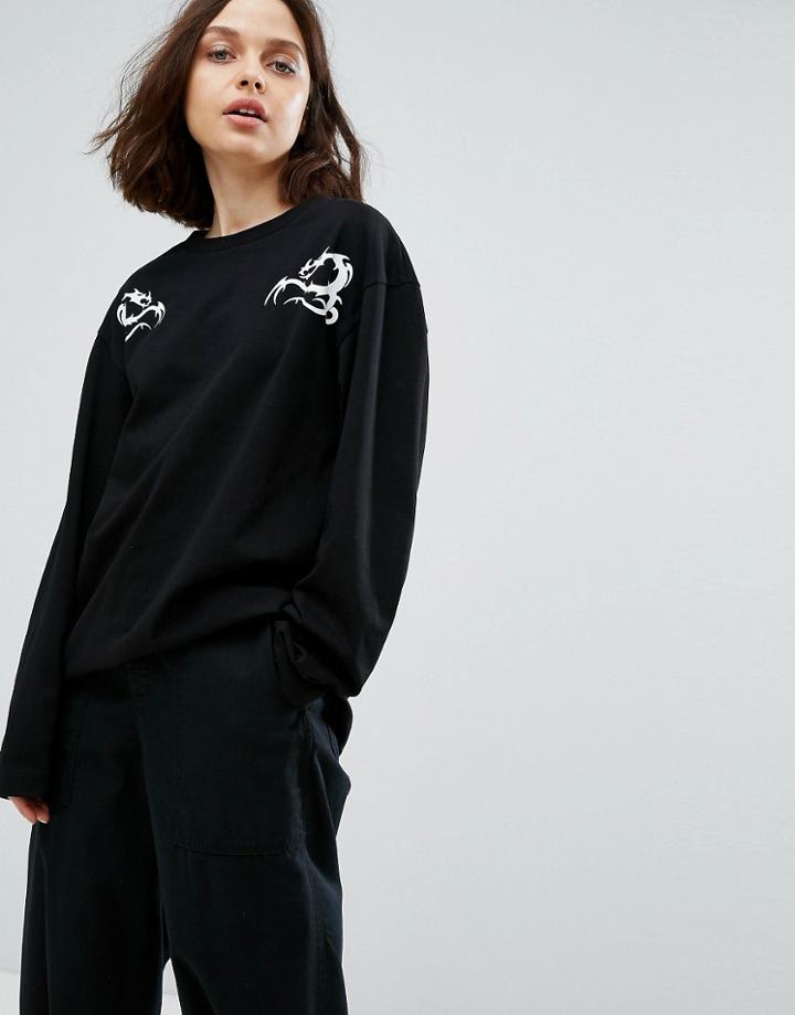 Weekday Gothic Print T-shirt - Black