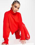 Adidas Originals X Ivy Park Cropped High Neck Sweater In Red
