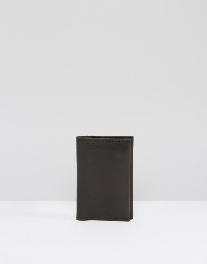 Weekday Black Leather Card Holder - Black