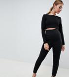 Asos Design Petite Skinny Pants With Super High Waist - Black