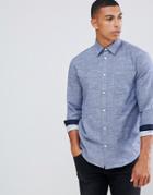 Solid Chambray Plain Shirt In Navy - Navy