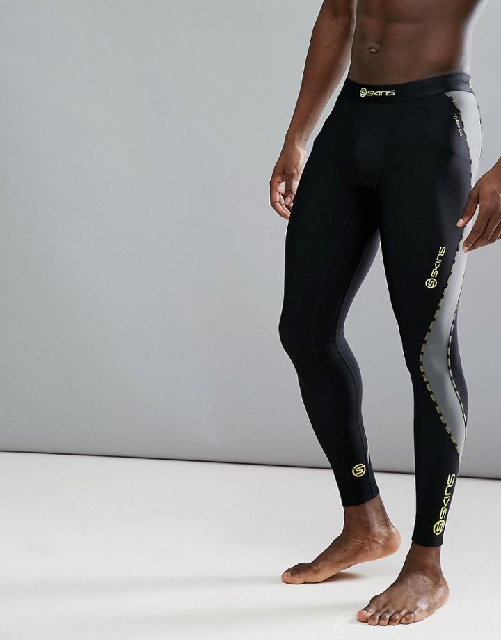 Skins Dnamic Thermal Compression Long Tights In Black Dt00010010002 - Black