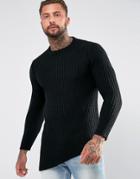 Religion Sweater With Asymmetric Hem - Black