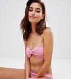 Warehouse Bikini Top With Scallop Edge In Pink - Pink