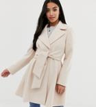 Asos Design Petite Tie Front Skater-pink