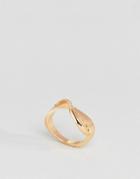 Asos Sleek Wave Twist Ring - Gold