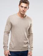 Esprit V-neck Cashmere Mix Sweater - Beige