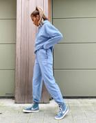 Asos Weekend Collective Oversized Sweatpants With Logo In Washed Blue-blues