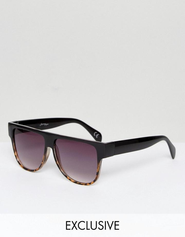 Jeepers Peepers Flat Top Visor Sunglasses With Gradient Lens - Black