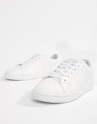 Asos Design Lace Up Sneakers In White - White