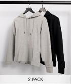 Jack & Jones Essentials 2-pack Hoodie In Black And Gray-multi