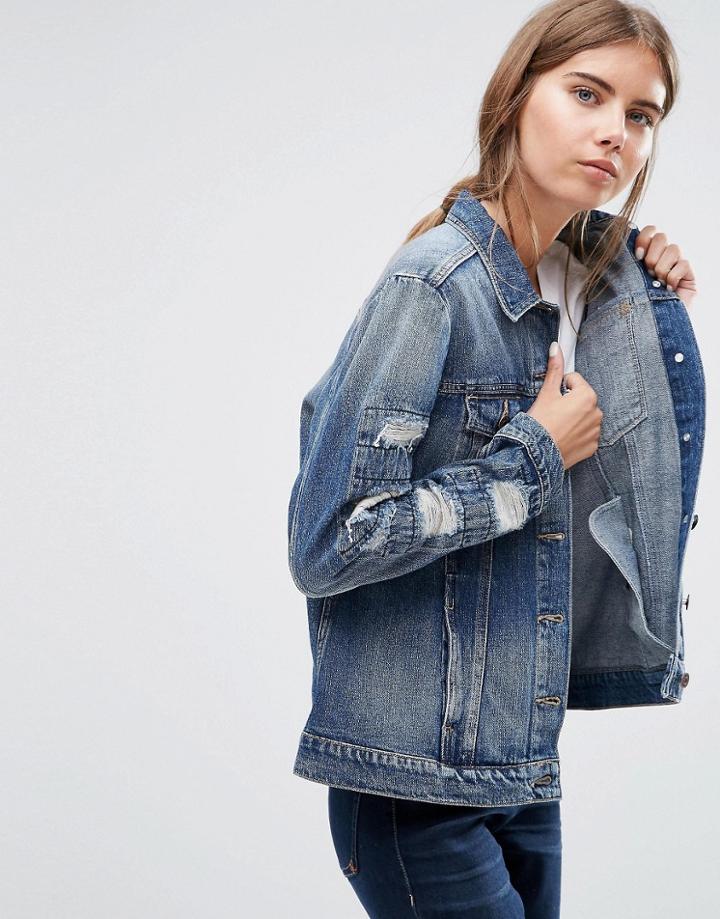 Ditto's Smith Boyfriend Denim Jacket - Blue