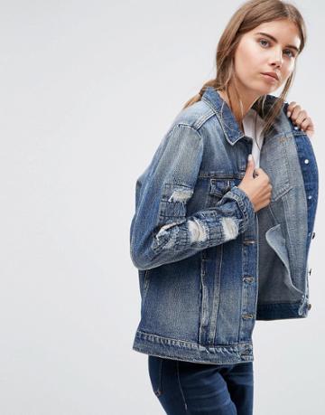 Ditto's Smith Boyfriend Denim Jacket - Blue