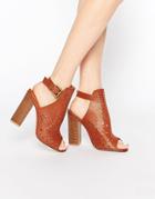 Truffle Collection Vela Cut Out Heeled Sandals - Tan Pu