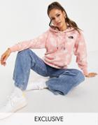 The North Face Oversized Essential Hoodie In Pink Tie Dye Exclusive At Asos-neutral