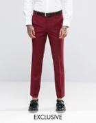 Farah Bright Heron Twill Suit Pants - Red