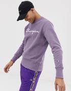 Champion Sweatshirt With Large Logo In Purple - Purple
