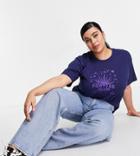 Daisy Street Plus Relaxed T-shirt With Fortune Teller Print-navy