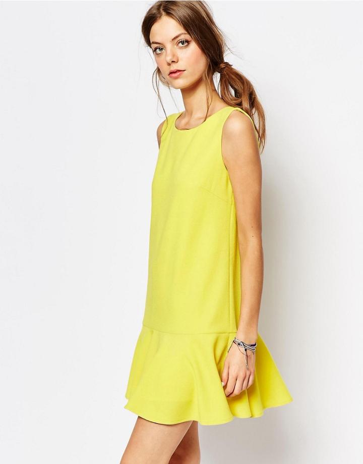 Suncoo Drop Waist Dress In Yellow - Yellow