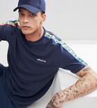 Ellesse T-shirt With Color Block Taping In Navy - Navy