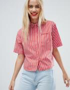 Tommy Jeans Boxy Stiped Shirt - Red