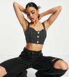 Missguided Tailored Crop Top In Black Boucle - Part Of A Set